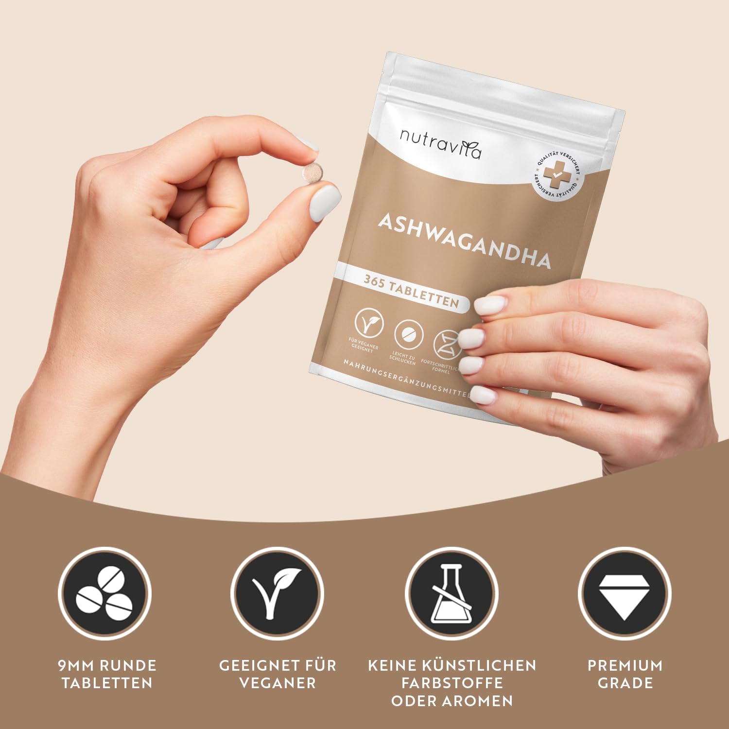 Ashwagandha Tabletten - 365 vegane Tabletten