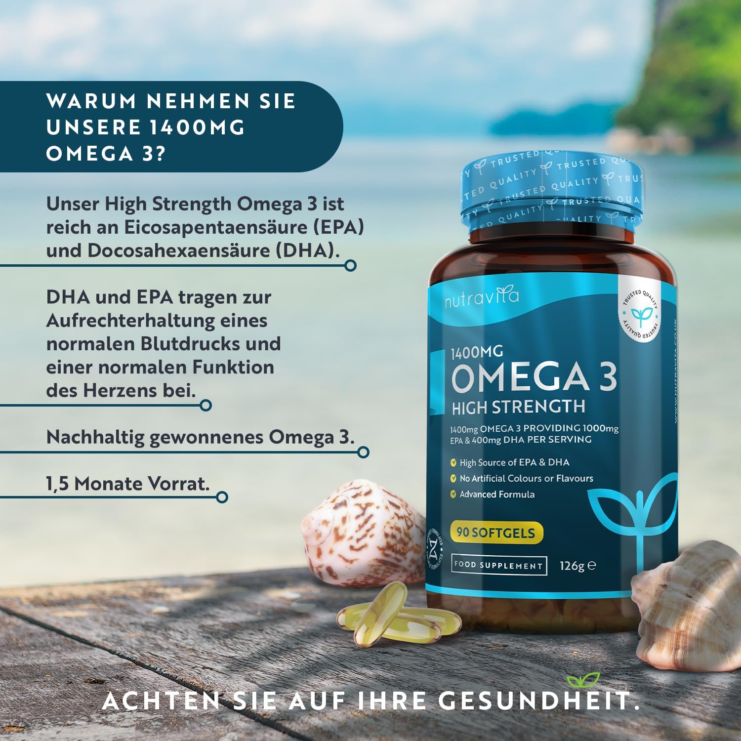 Superfestes Omega-3-Fischöl 2000 mg