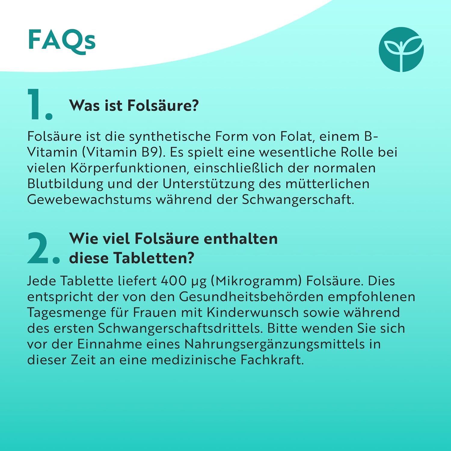 Folsäure-Tabletten - 400 µg pro Tablette - 400 Tabletten