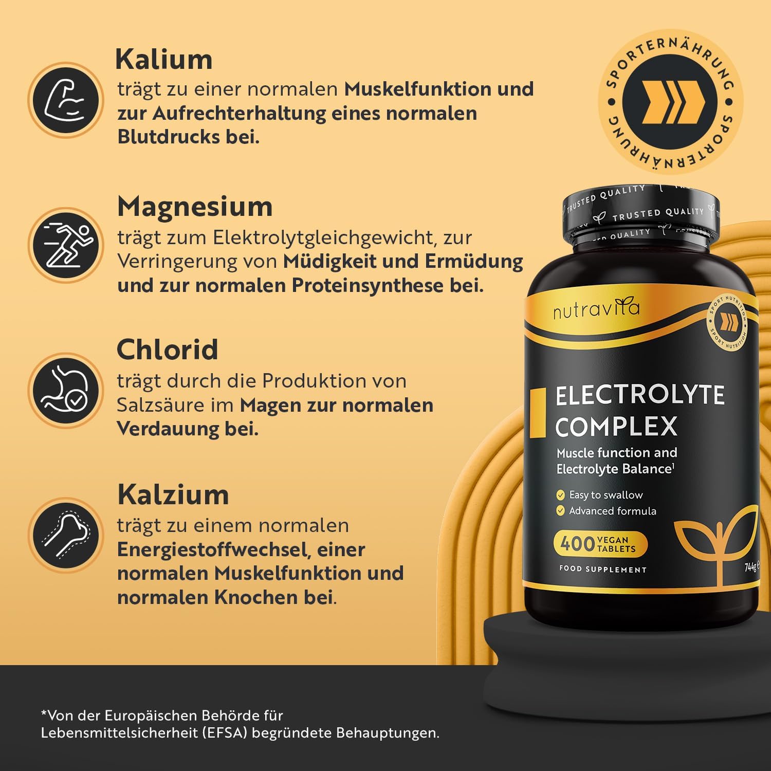 Elektrolyte Komplex mit Magnesium Kalium Hochdosiert Kalzium Natrium & Chlorid - 400 Tabletten