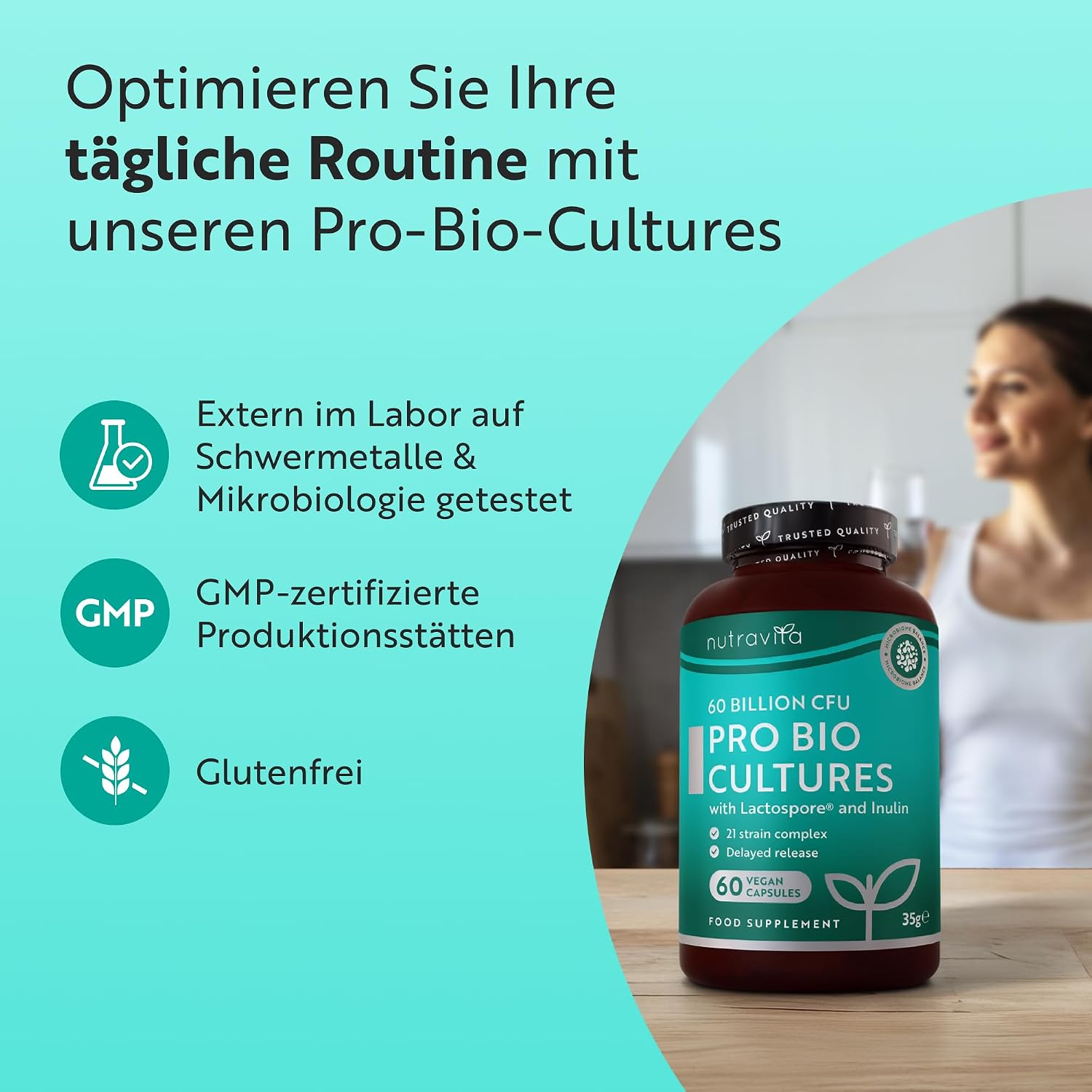 Pro Bio-Kulturen-Komplex 60 Milliarden mit Lactospore® 60 Kapseln