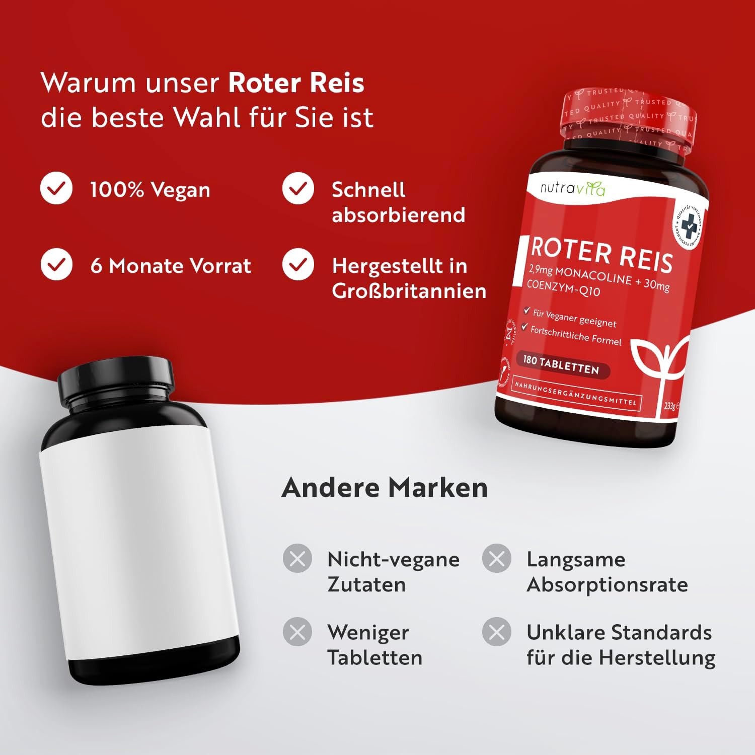 Fermentierter roter Reis 617mg 180 Tabletten