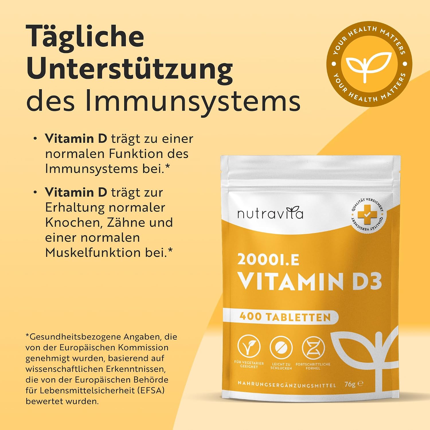 Vitamin D3 2000 IU Essentials 400 Tabletten