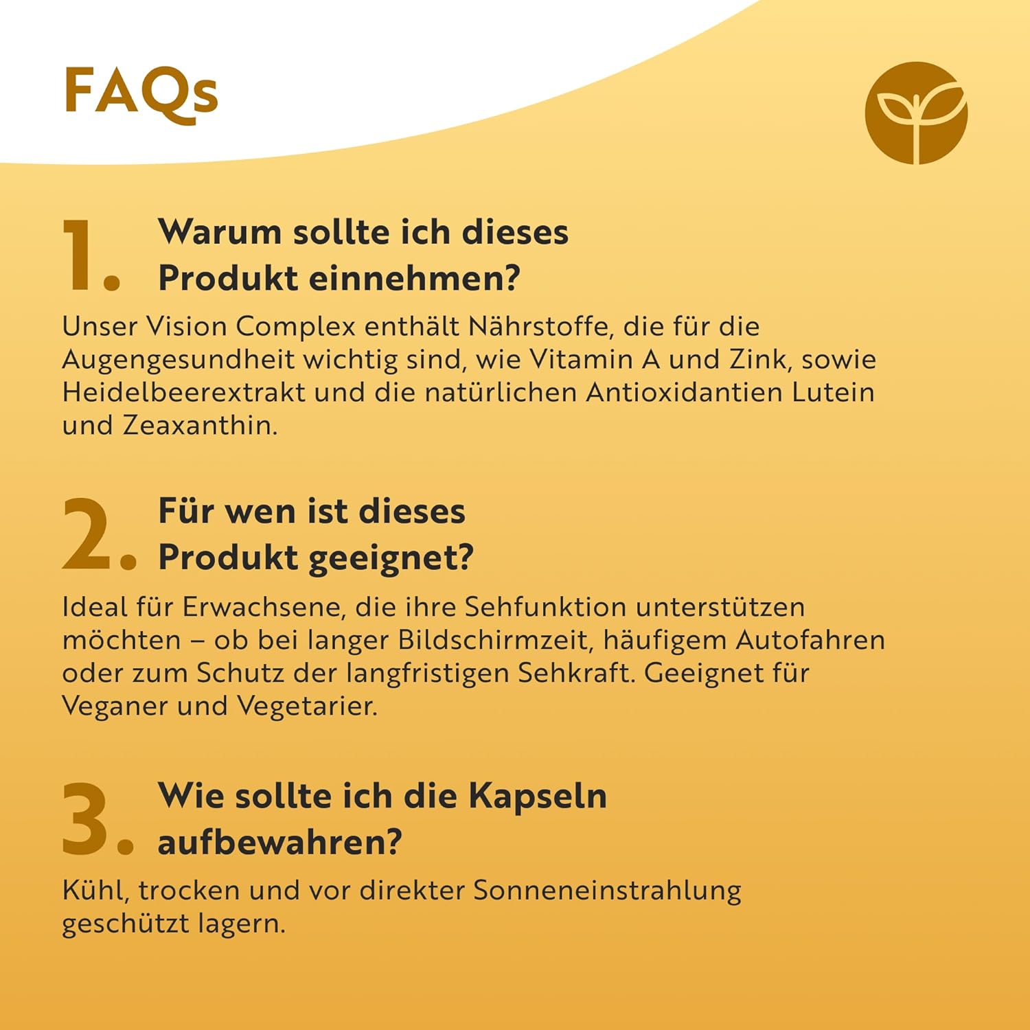 Natürliche Augen Komplex- 90 Vegane Lutein Kapseln