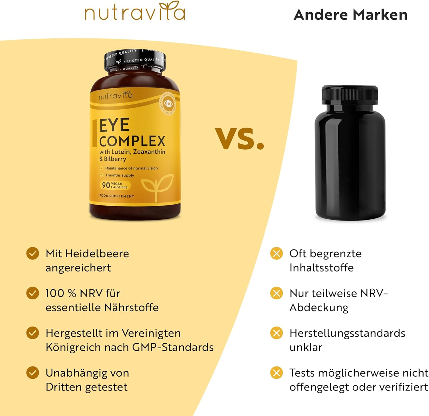 Natürliche Augen Komplex- 90 Vegane Lutein Kapseln