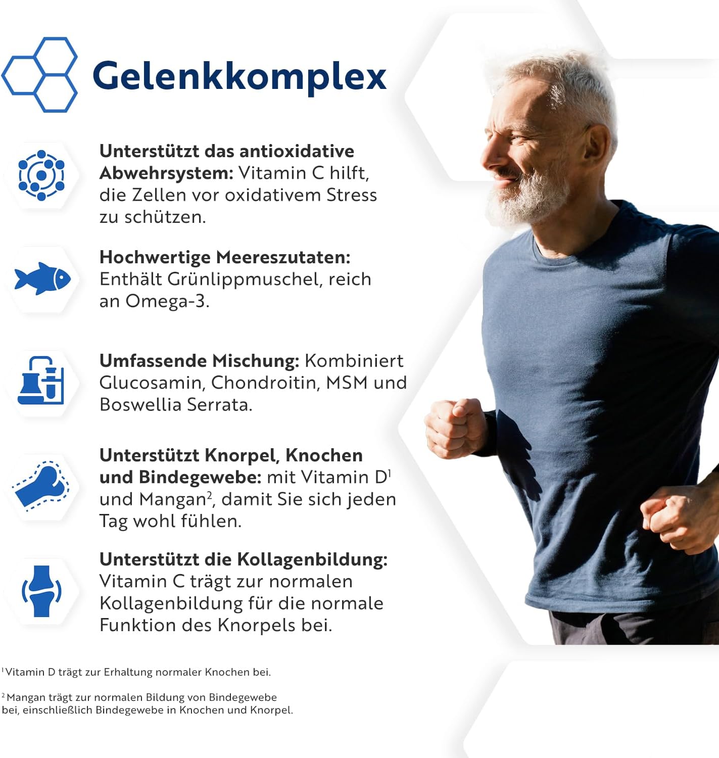 Chondroitin Hochdosiert mit Vitamin C + Vitamin D + Mangan + MSM Kapseln Hochdosiert - 180 Gelenkkapseln