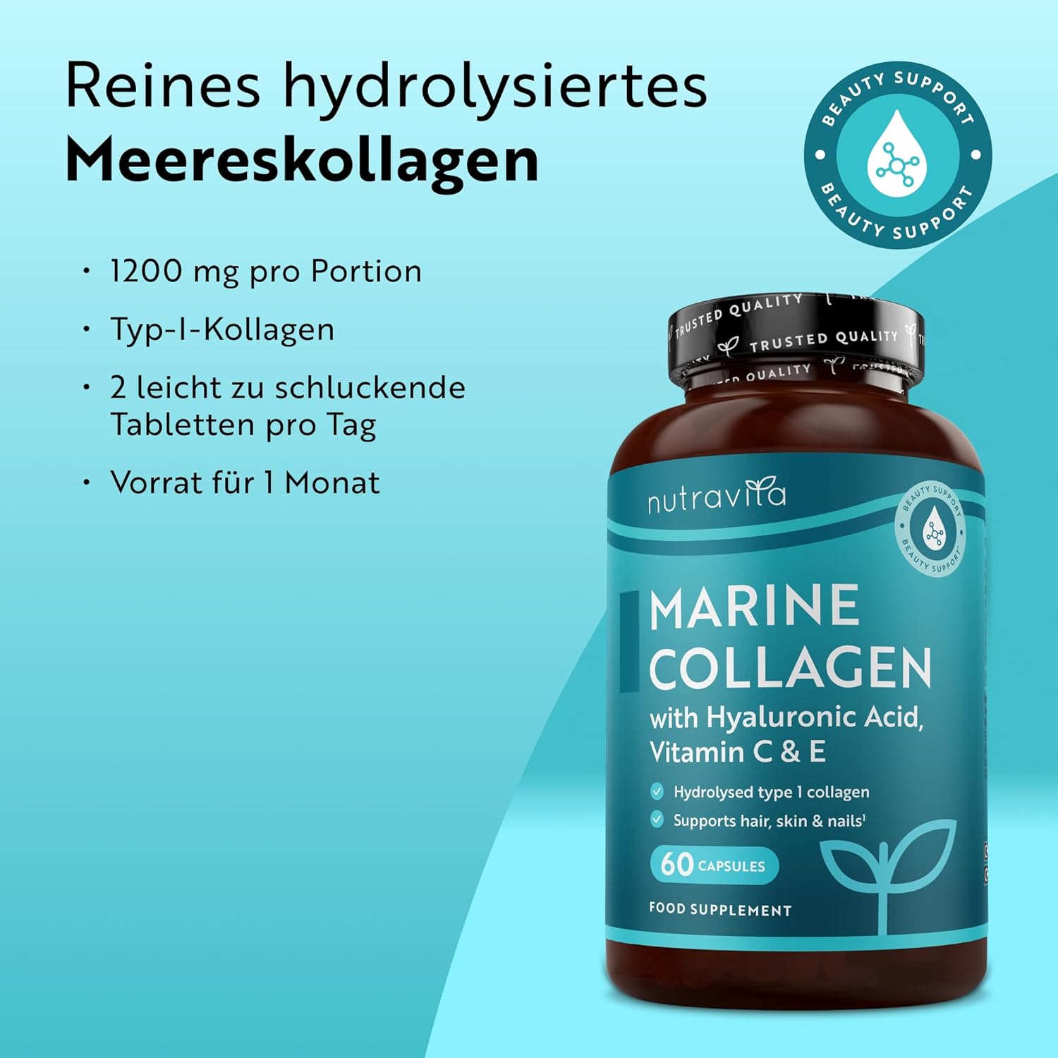 Marine Collagen 1000 mg - 60 Kollagen Kapseln