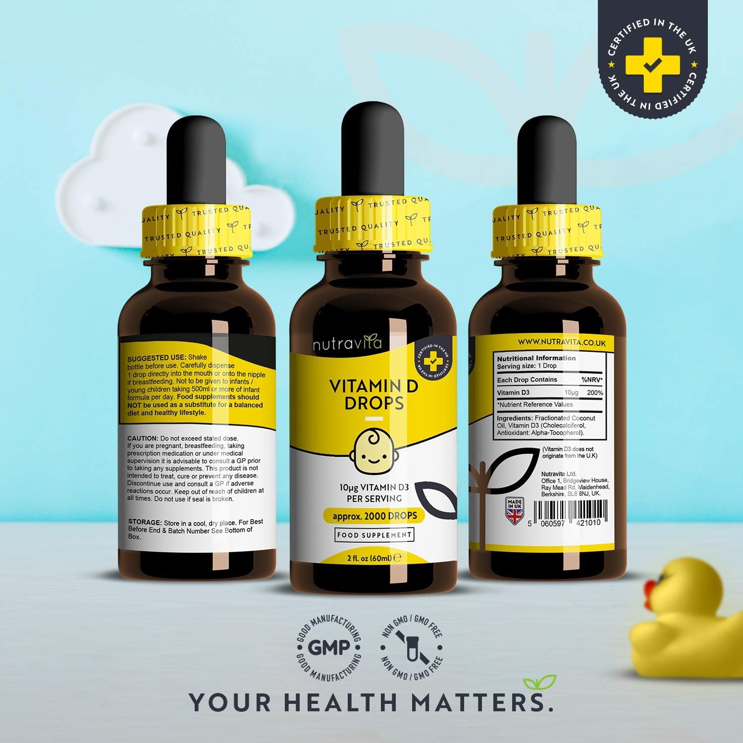 Vitamin D3 Tropfen für Babys & Kinder 60ml