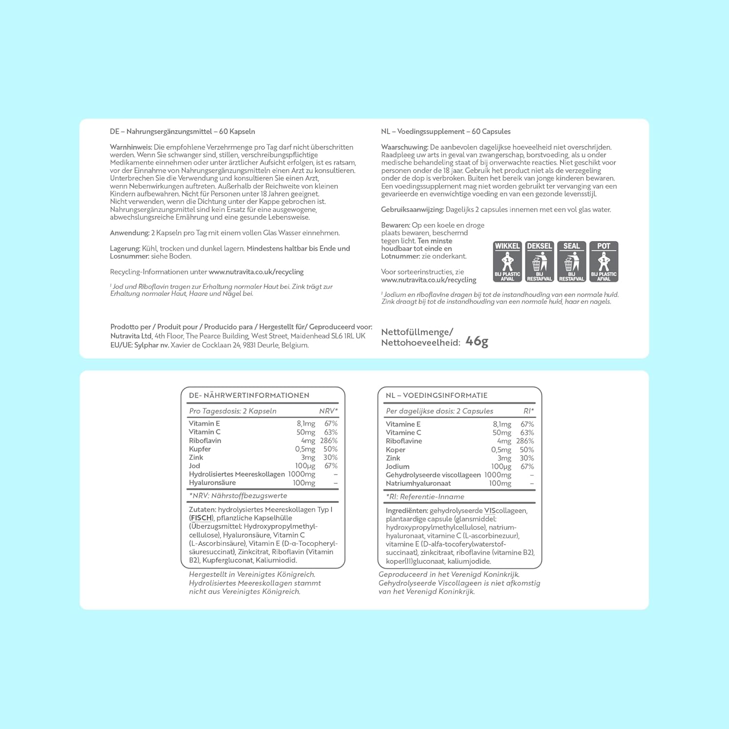 Marine Collagen 1000 mg - 60 Kollagen Kapseln