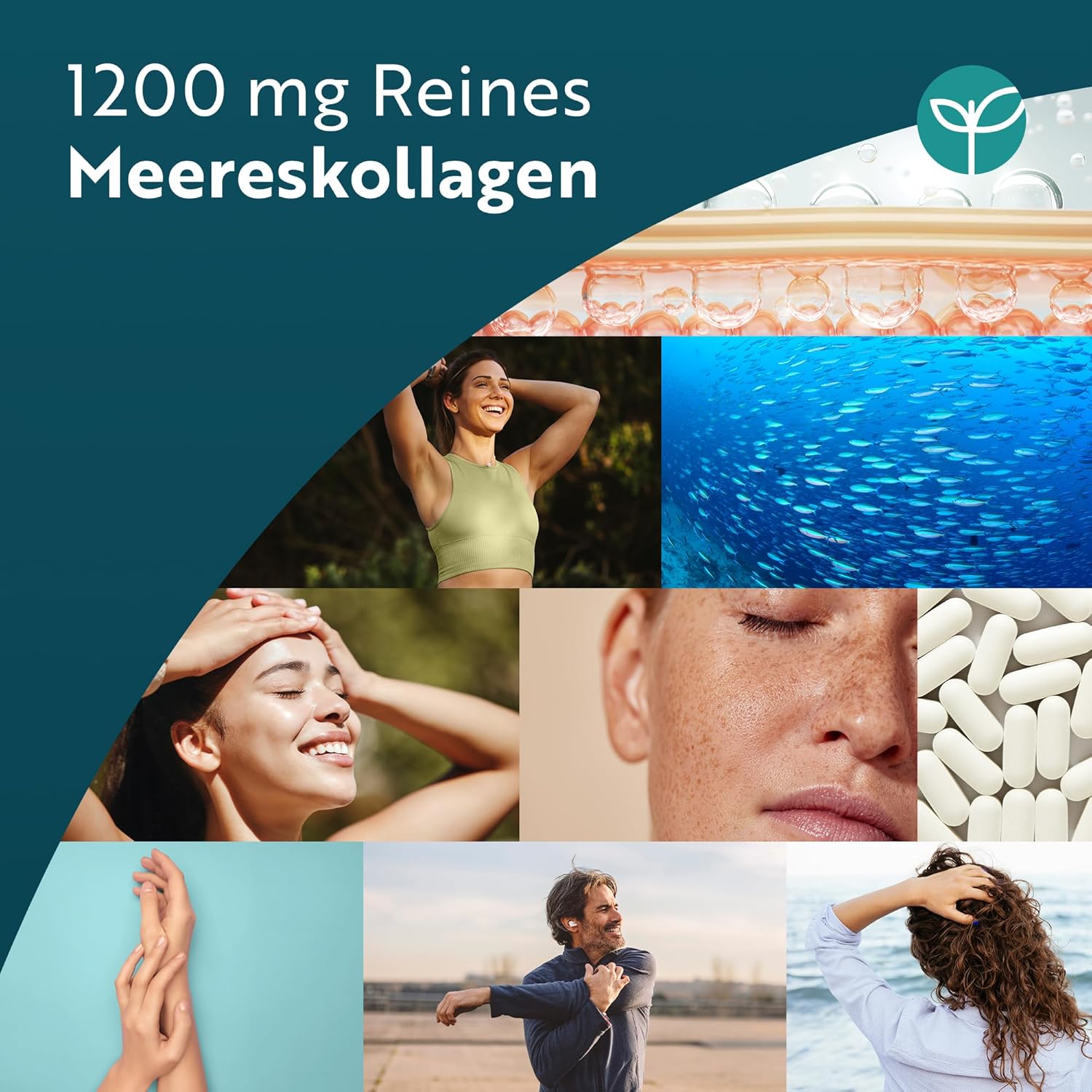 100% Reines Kollagen 1200 mg - 120 Tabletten