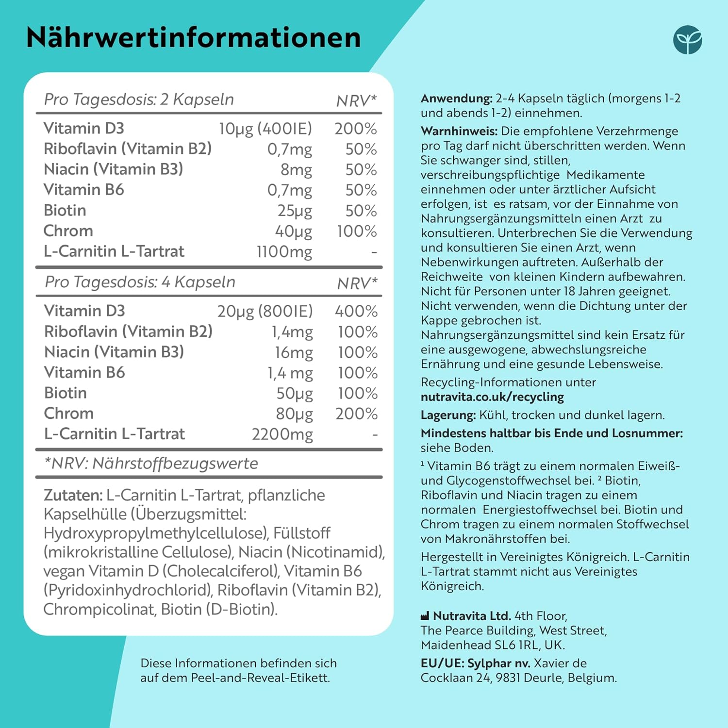 L-Carnitin-Komplex - 150 vegane Kapseln