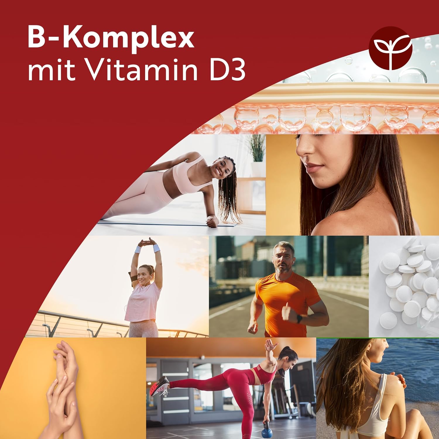 Vitamin B-Komplex - JAHRESVORRAT - Alle 8 B-Vitamine in 1 Tablette - Vitamin B1, B2, B3, B5, B6, B12, Biotin, Folsäure & Vitamin D3