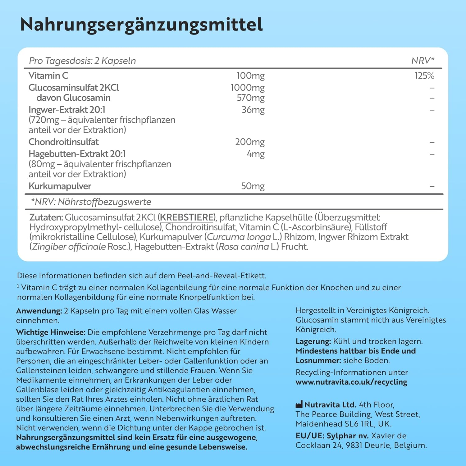 Glucosamin und Chondroitin - 90 Kapseln -