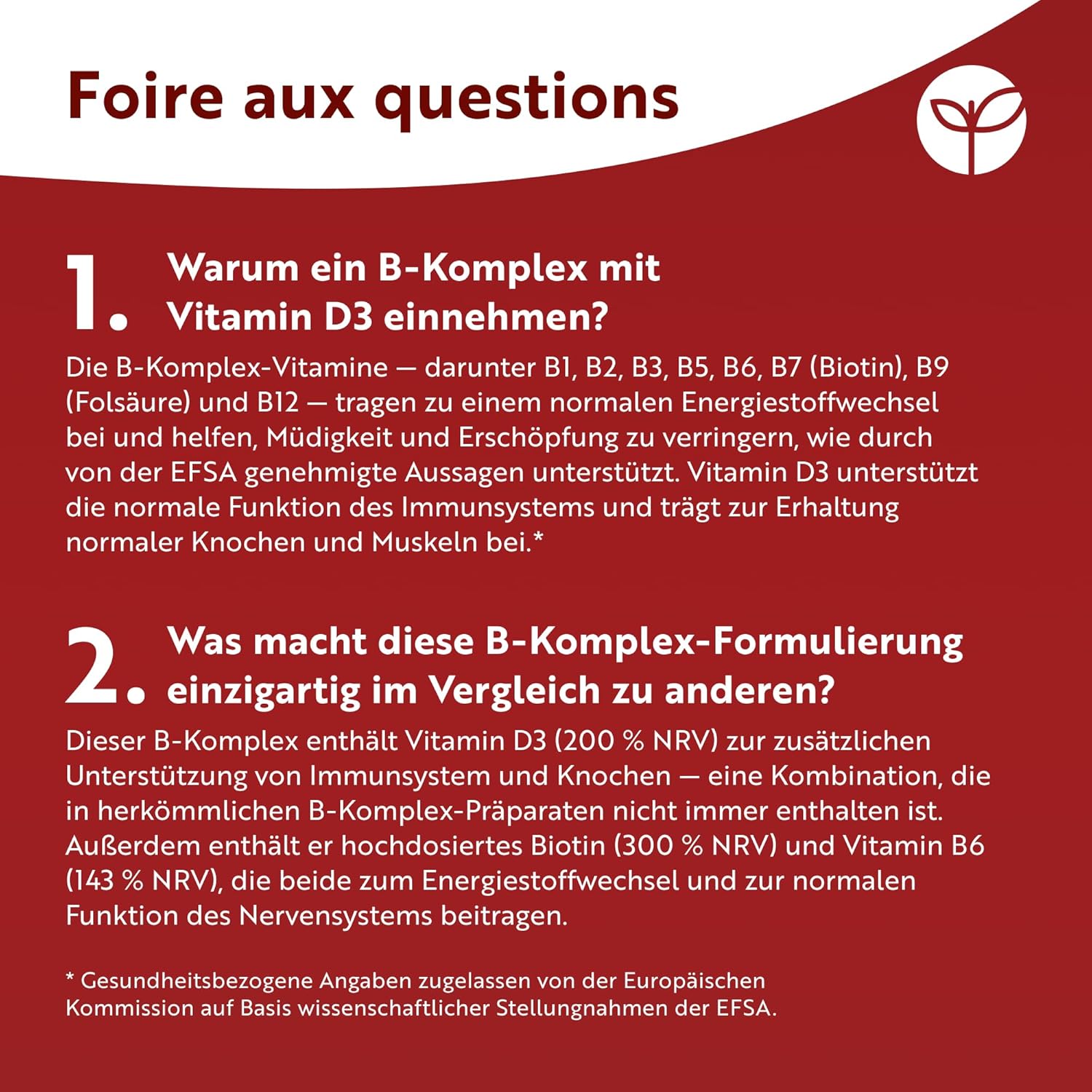 Vitamin B-Komplex - JAHRESVORRAT - Alle 8 B-Vitamine in 1 Tablette - Vitamin B1, B2, B3, B5, B6, B12, Biotin, Folsäure & Vitamin D3