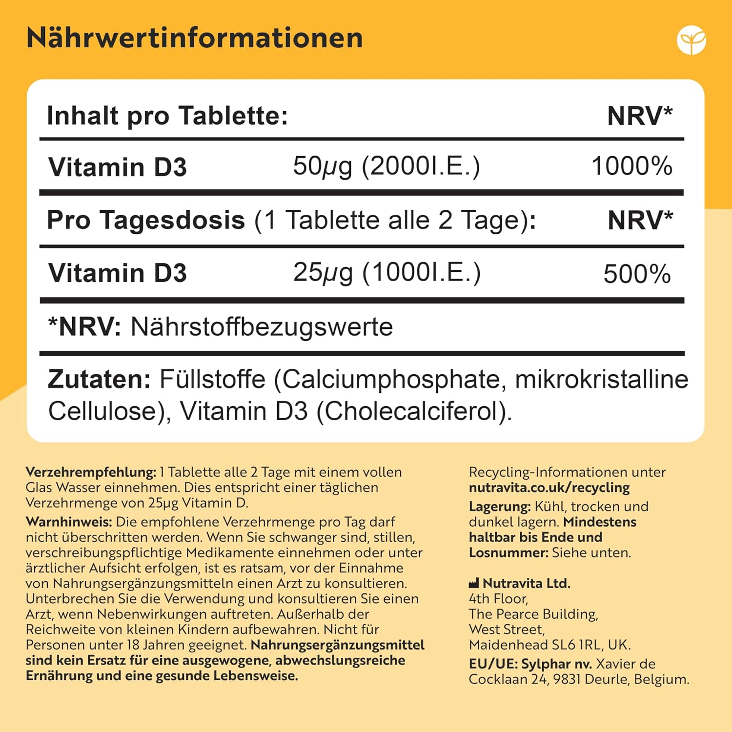 Vitamin D3 2000 IU Essentials 400 Tabletten