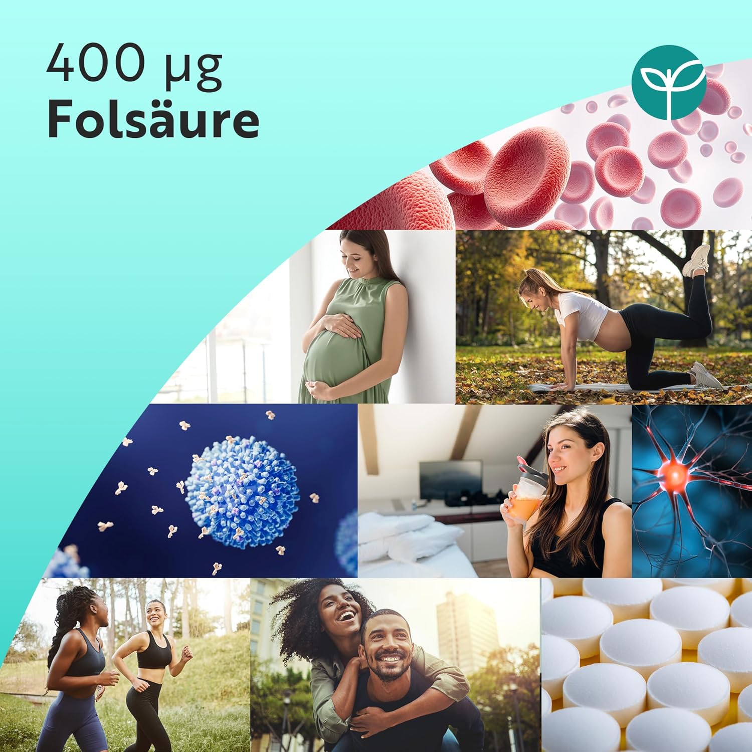Folsäure-Tabletten - 400 µg pro Tablette - 400 Tabletten