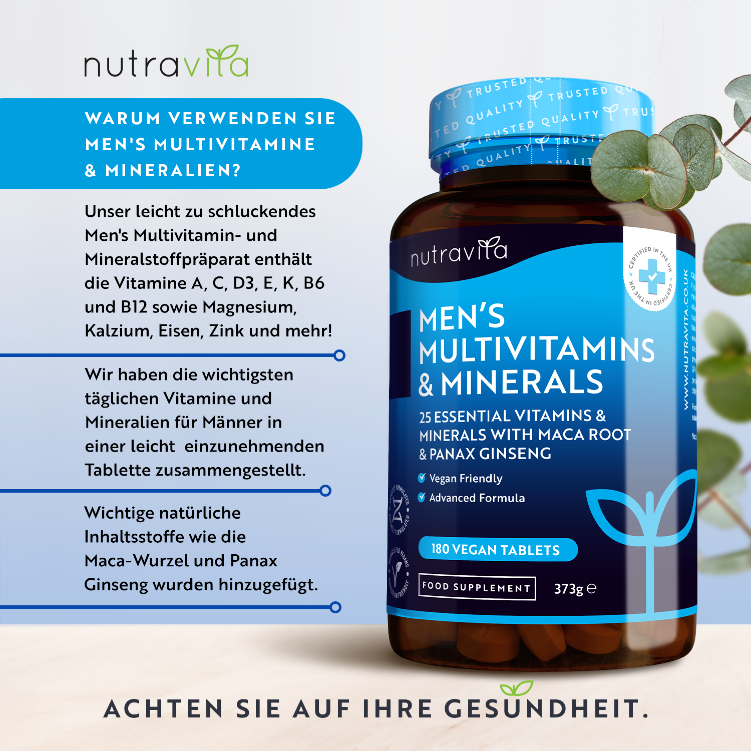 Multivitamine & Mineralien für Männer 180 Tabletten