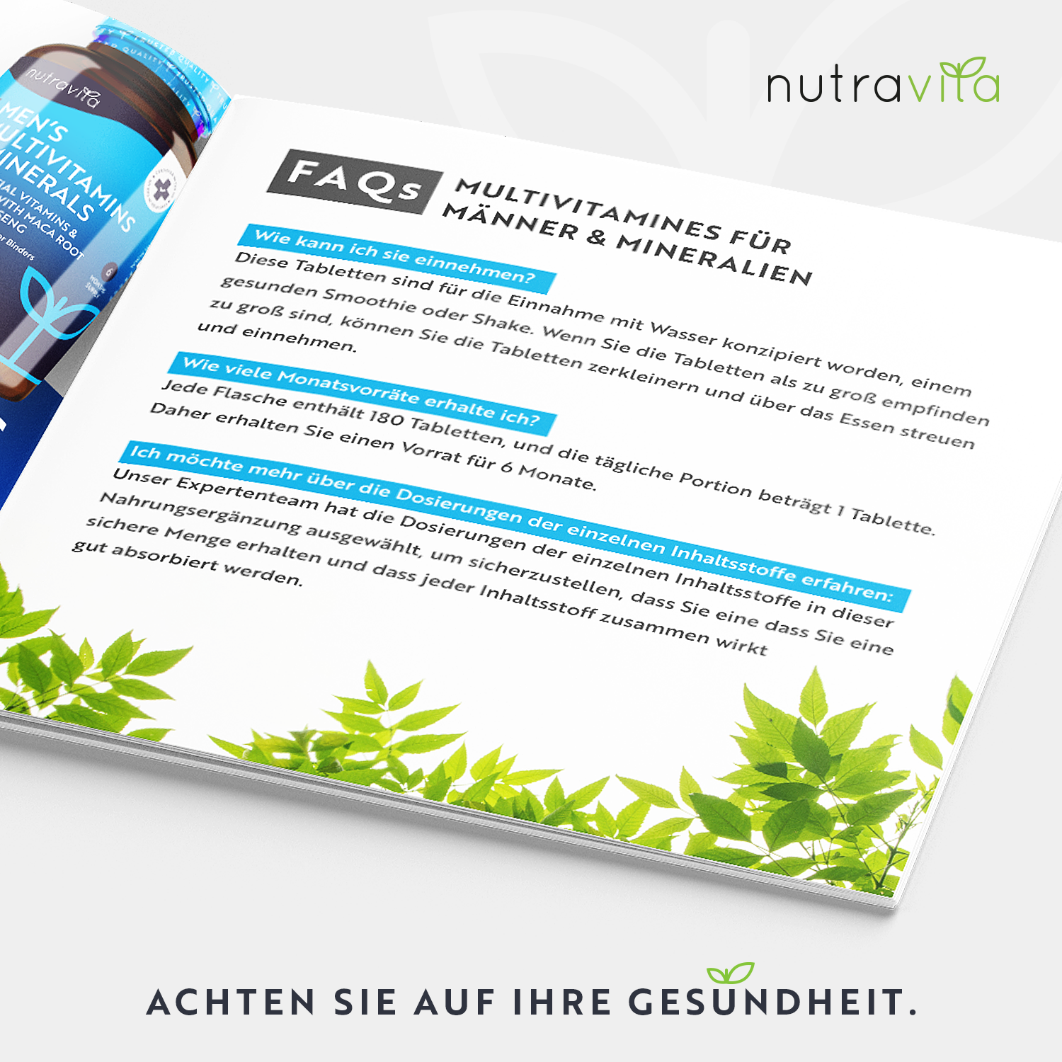 Multivitamine & Mineralien für Männer 180 Tabletten