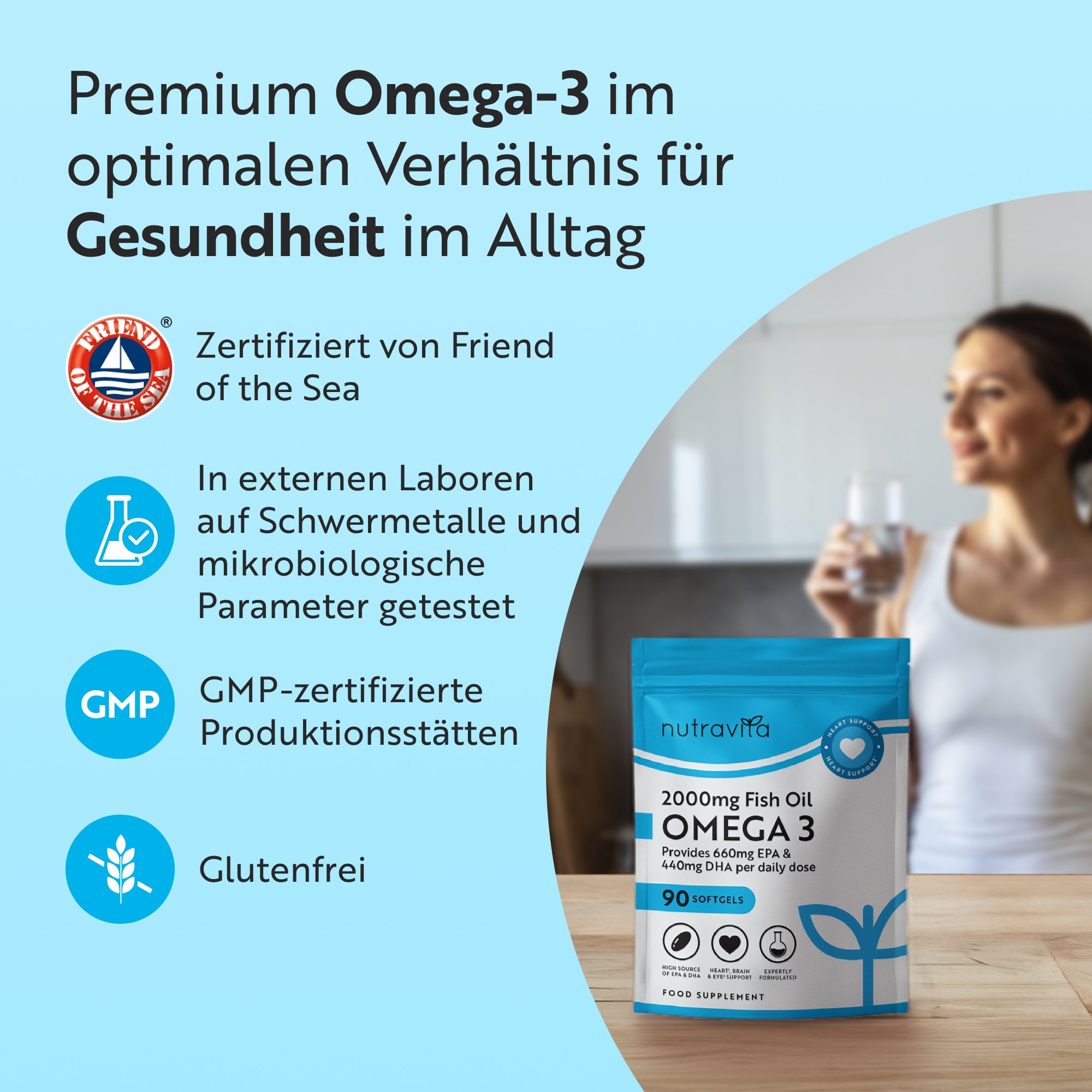 Omega 3 Kapseln Hochdosiert 2000mg Fischöl Kapseln