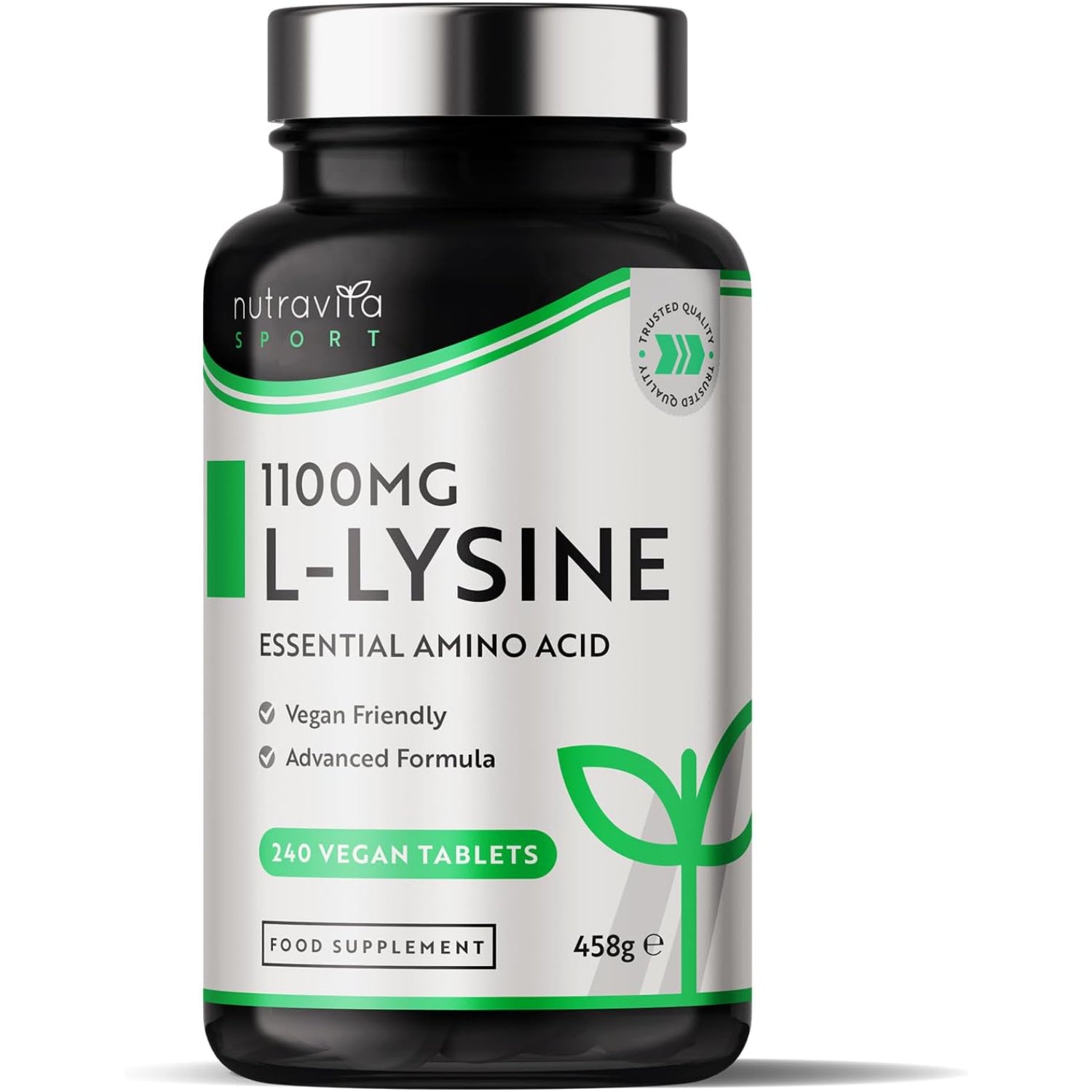 L-Lysine 1100mg Hochdosiert - 240 Vegane Tabletten
