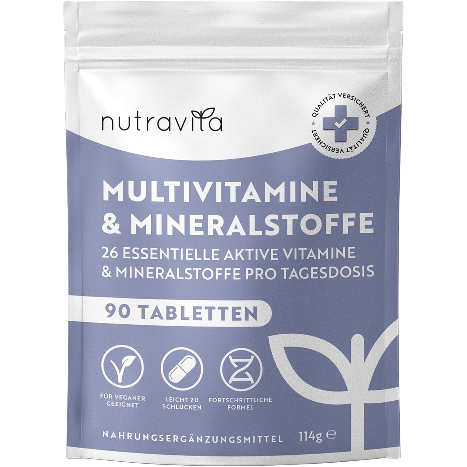 Multivitamin & Mineralien – 90 hochdosierte vegane Tabletten