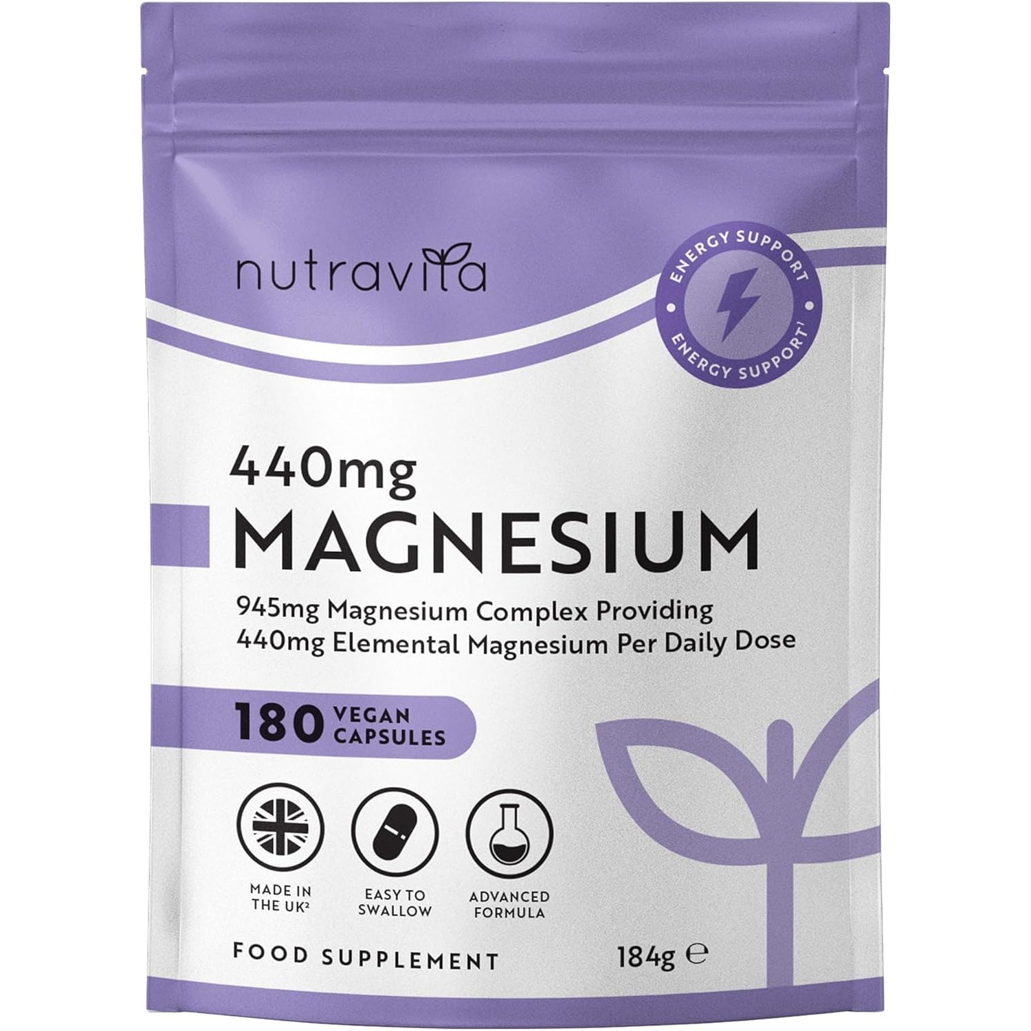 945 mg Magnesium Komplex – 180 Vegane Citrat-Kapseln