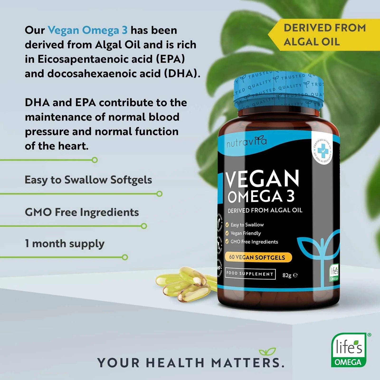 Vegan Omega 3 2000 mg Soft Capsules