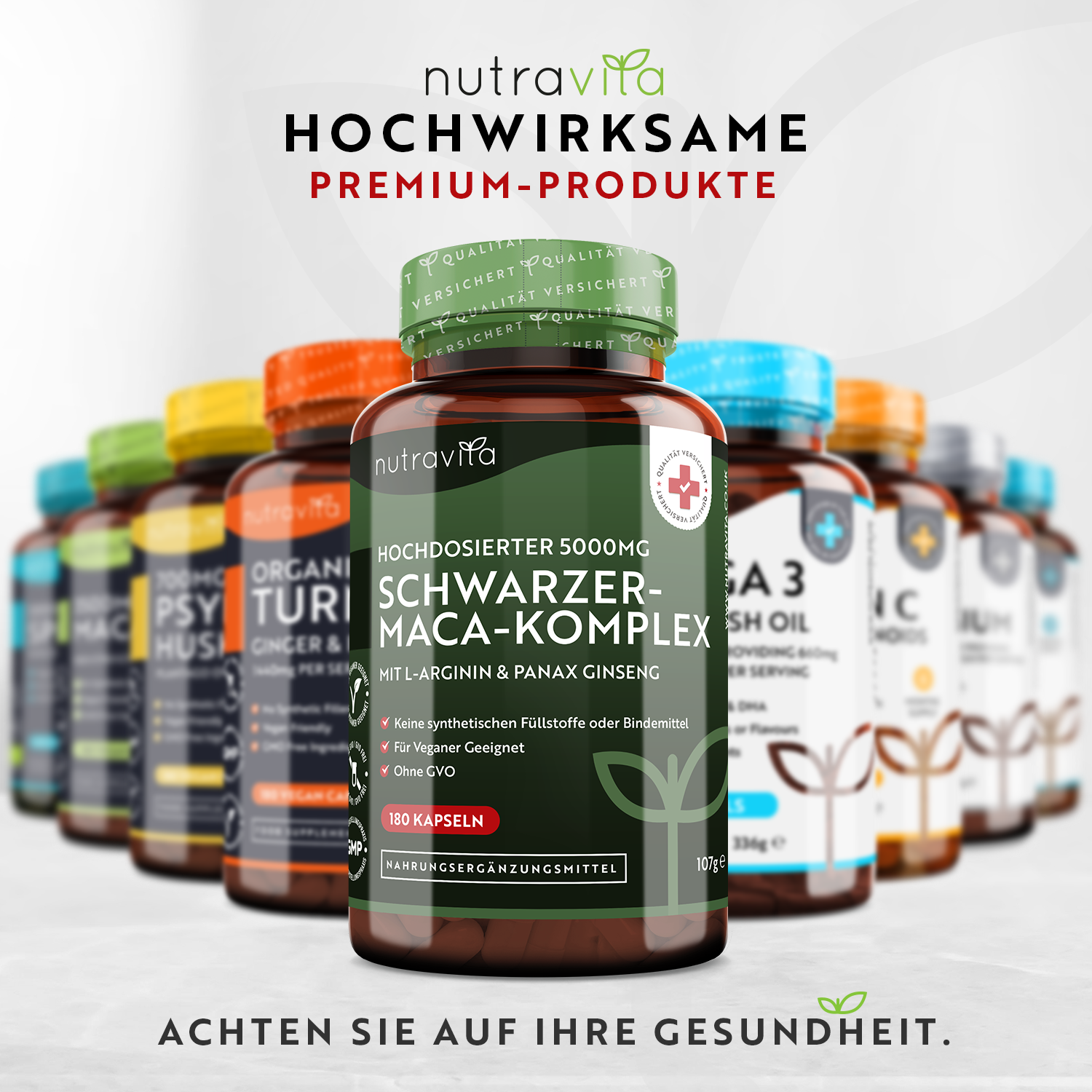 Schwarzer Maca-Komplex 5000mg 180 Kapseln
