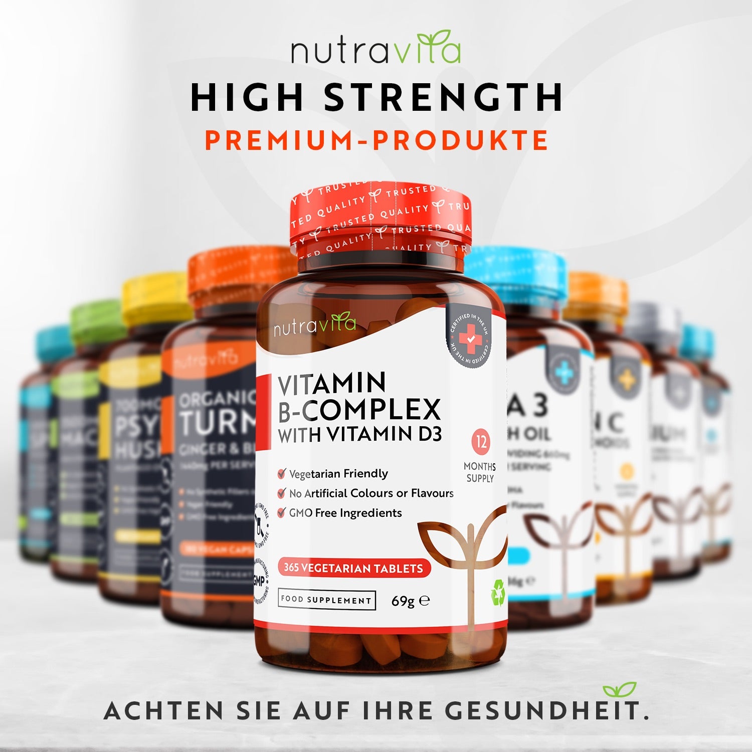 Vitamin B-Komplex mit Vitamin B12 und D3 365 Tabletten