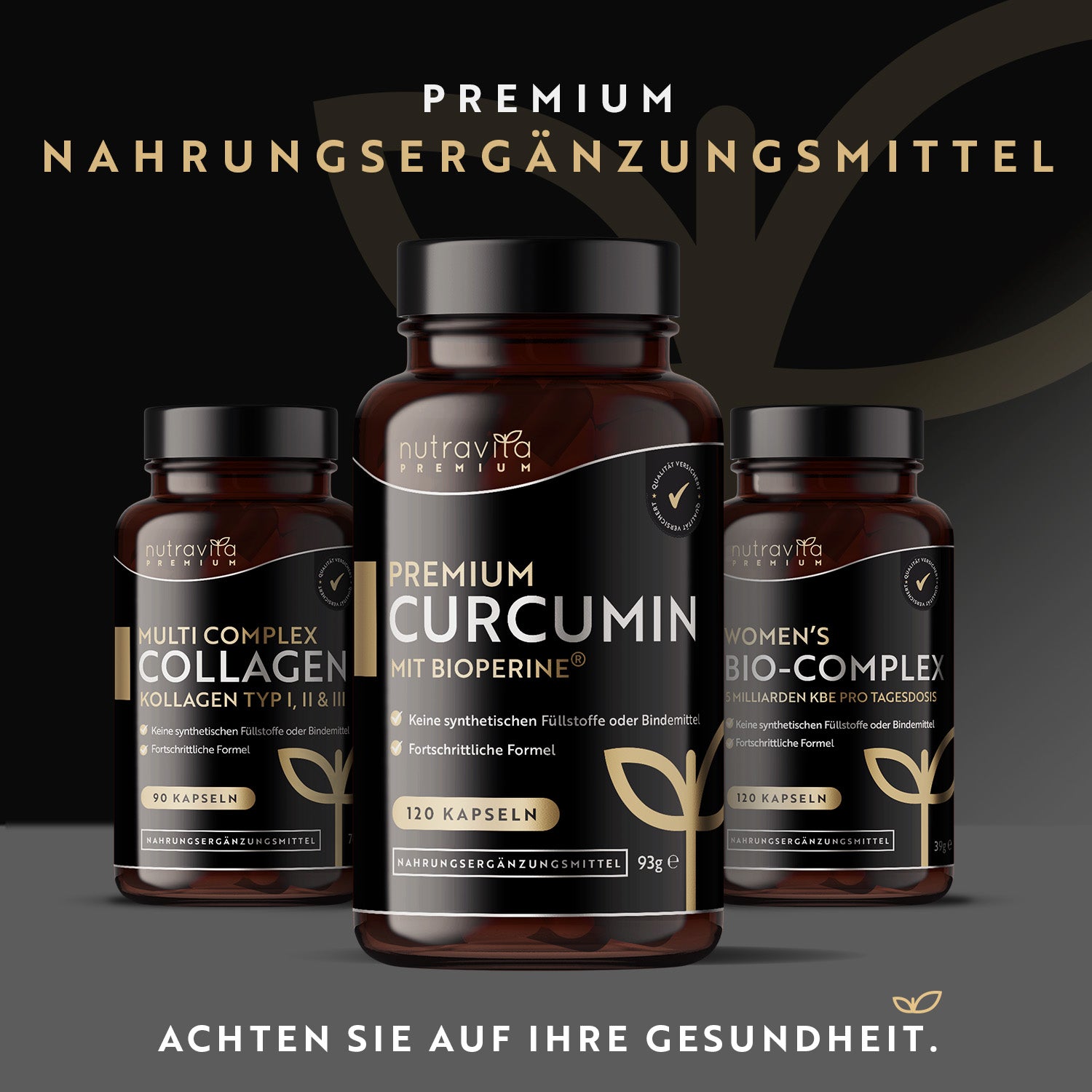 Premium Curcumin 95% Curcuminoide mit Bioperine® 120 Kapseln